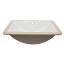 Helvex Lavabo bajo cubierta Marcus rectangular con rebosadero blanco