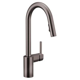 Moen Monomando Mezcladora para Fregadero Align con Rociador Extra Alto Negro Inoxidable 7565BLS