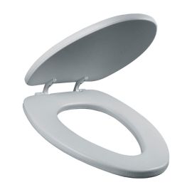 Bemis Asiento Para Baño Alargado Acolchado Blanco Bisagras Ajustables