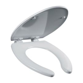 Bemis Asiento Para Baño Alargado Madera Blanco Permajuste Y Bisagras Ajustables
