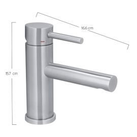 Urrea Monomando corto para lavabo INOX satín