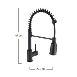 Urrea Monomando para cocina semi profesional negro mate