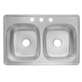Tarja de acero inoxidable doble tina, instalación Empotrar. Clásica