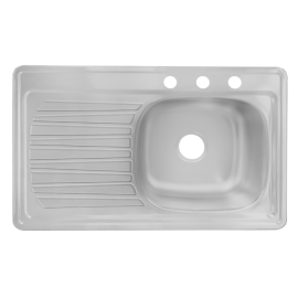 Tarja de acero inoxidable con escurridor, instalación Empotrar.