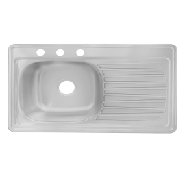 Tarja de acero inoxidable con escurridor, instalación Empotrar.