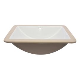 Helvex Lavabo bajo cubierta Marcus rectangular con rebosadero blanco